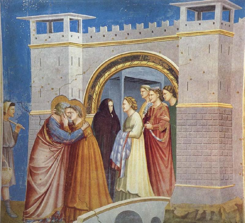 GIOTTO di Bondone Anna and Joachim Meet at the Golden Gate France oil painting art